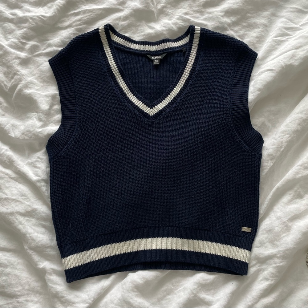 Navy Buffalo Sweater Vest